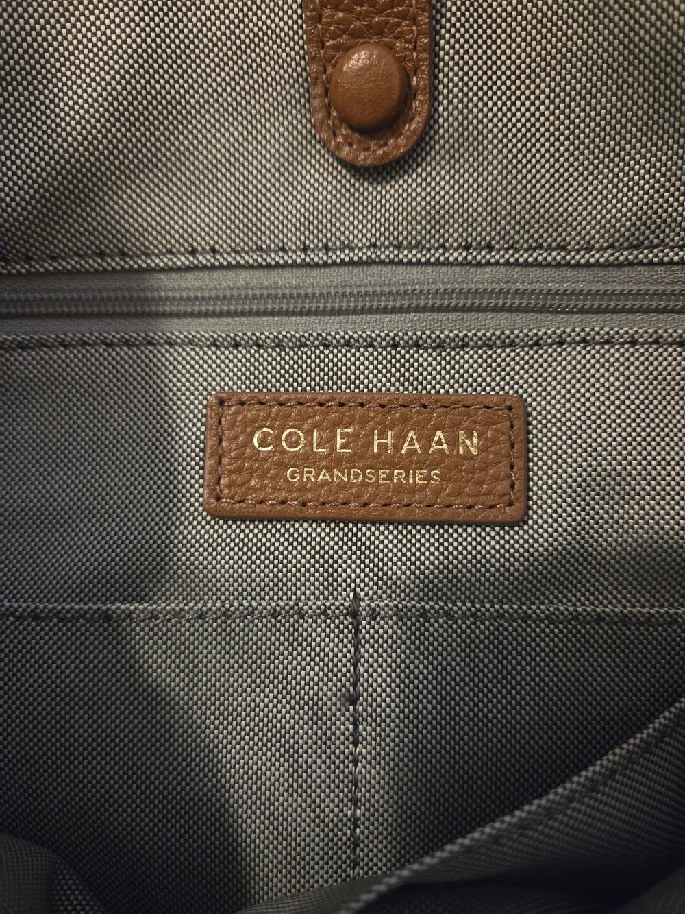 Cole Haan Grand Series Tan Pebbled Leather Convertible Backpack Tote